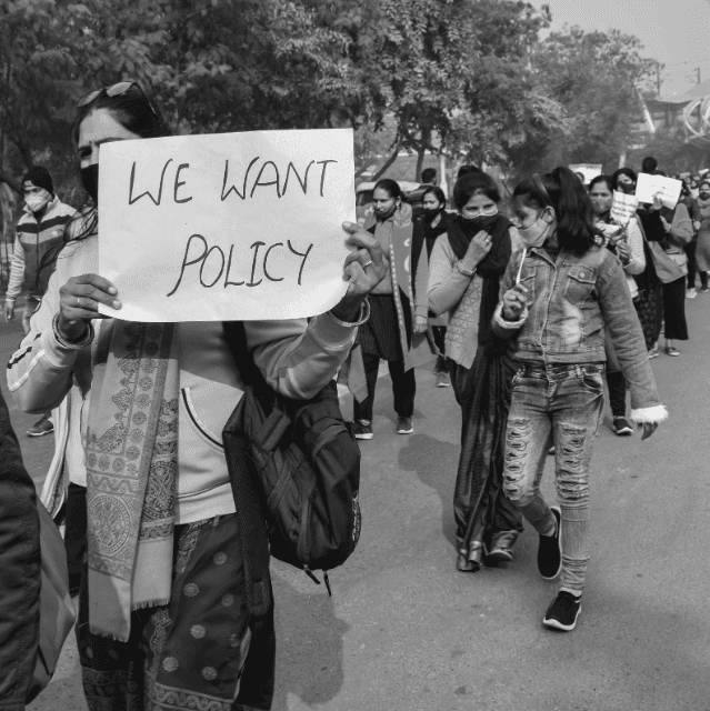 Activists marching on the streets