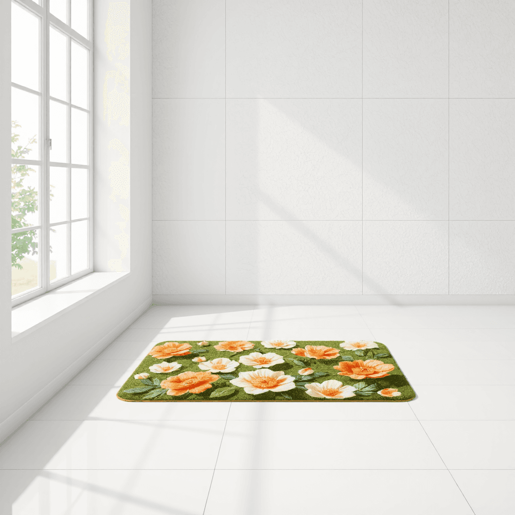 product photography of decorative placemat with floral design