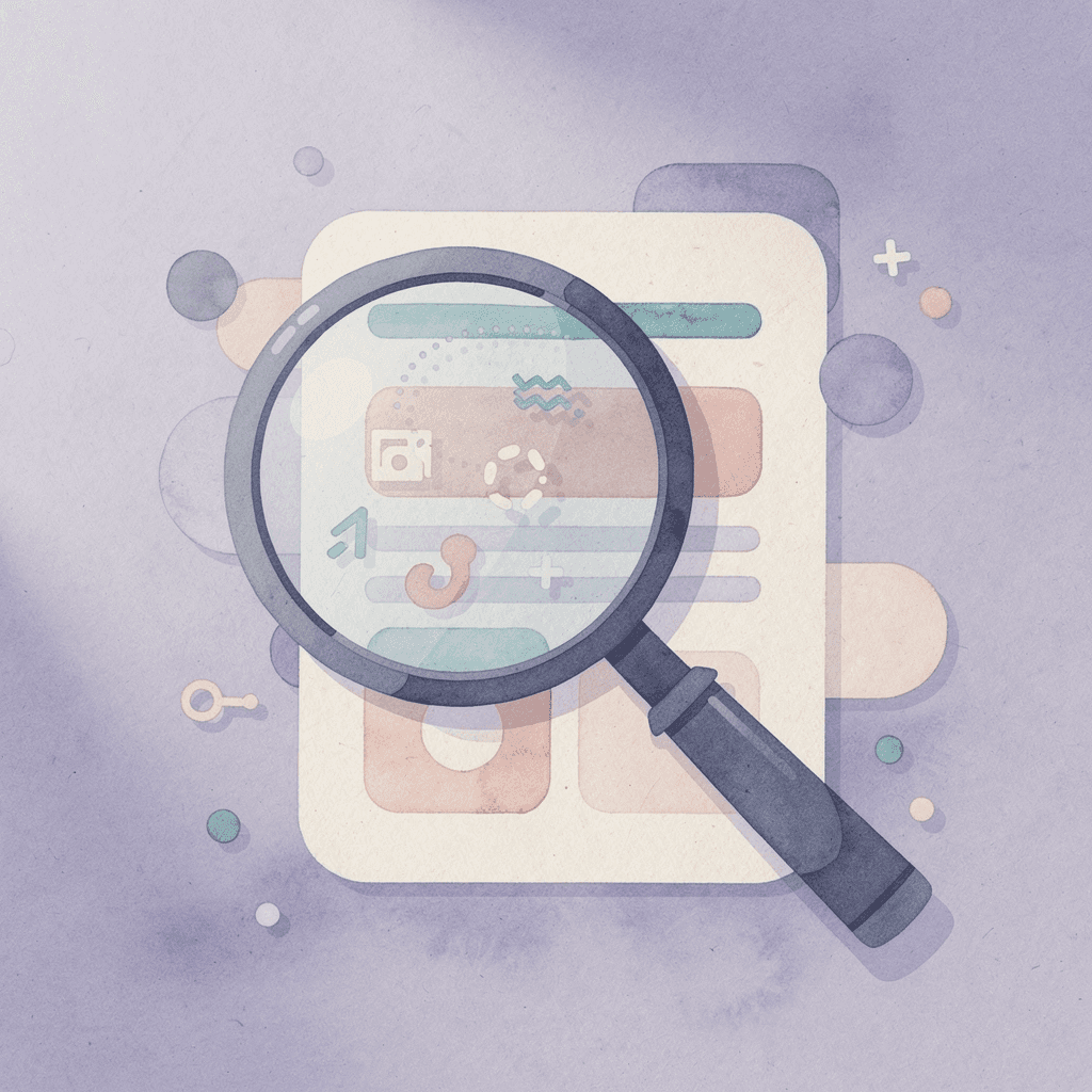 Magnifying glass examining a business document representing a personalized closure review