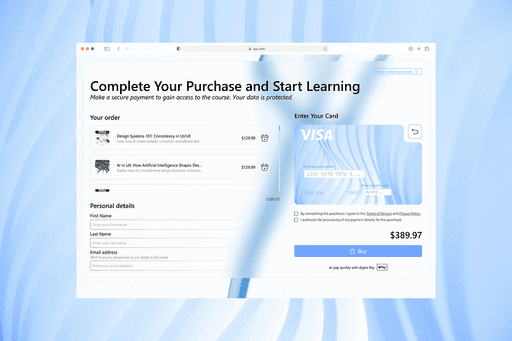 Payment and credit card addition design