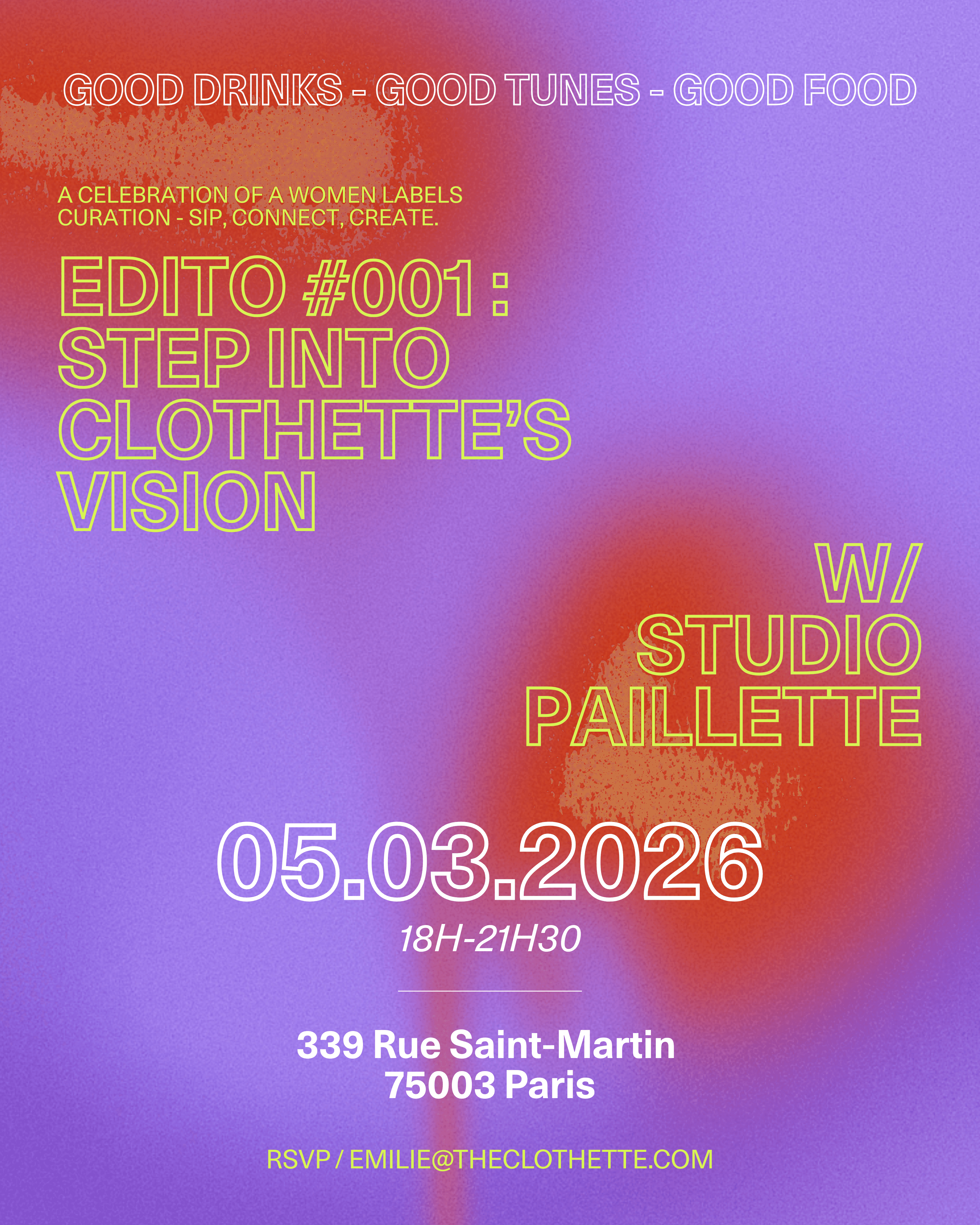 Invitation du showroom Clothette pour les collections Automne-Hiver 2026