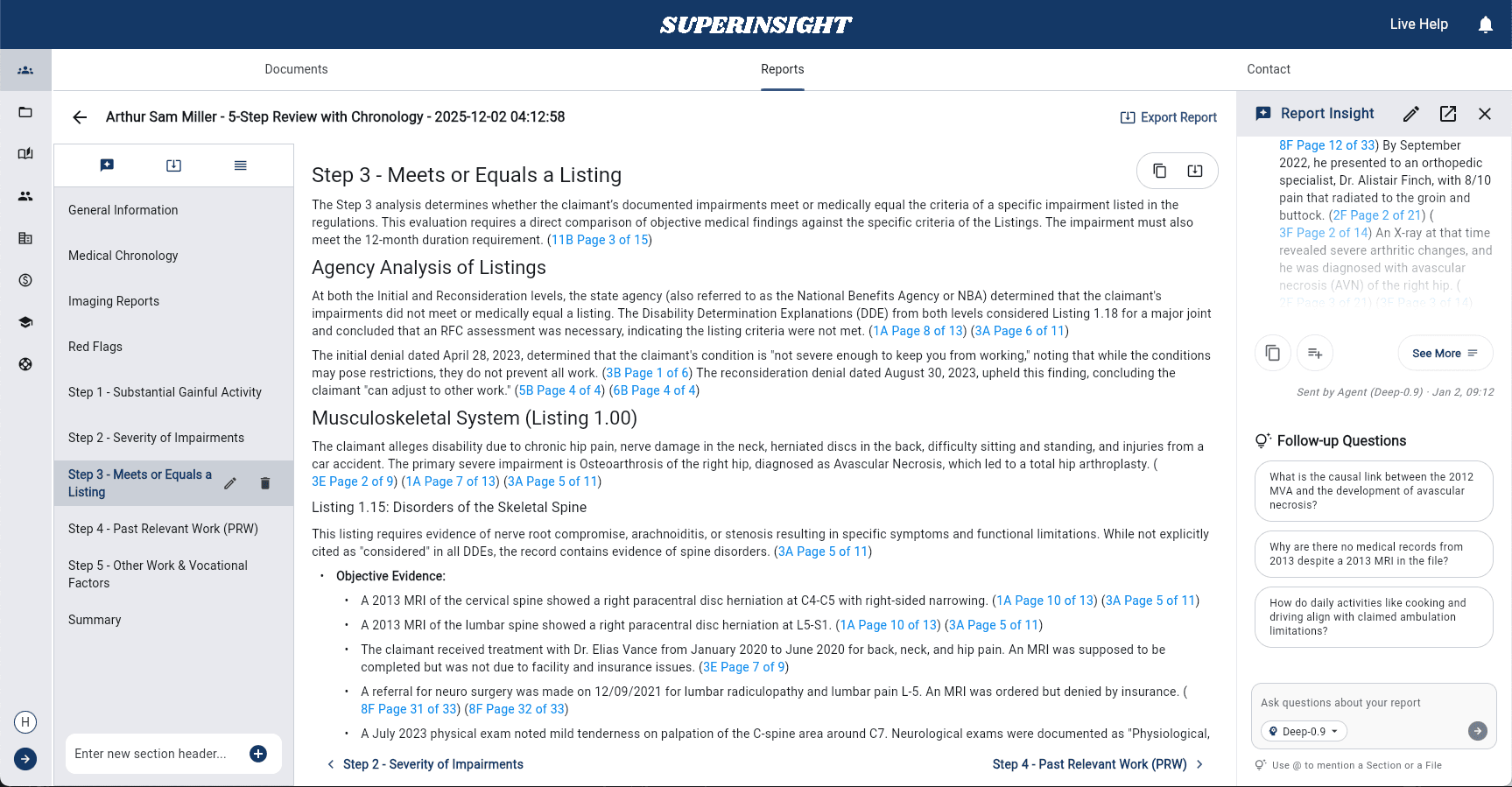 disability law medical chronology software