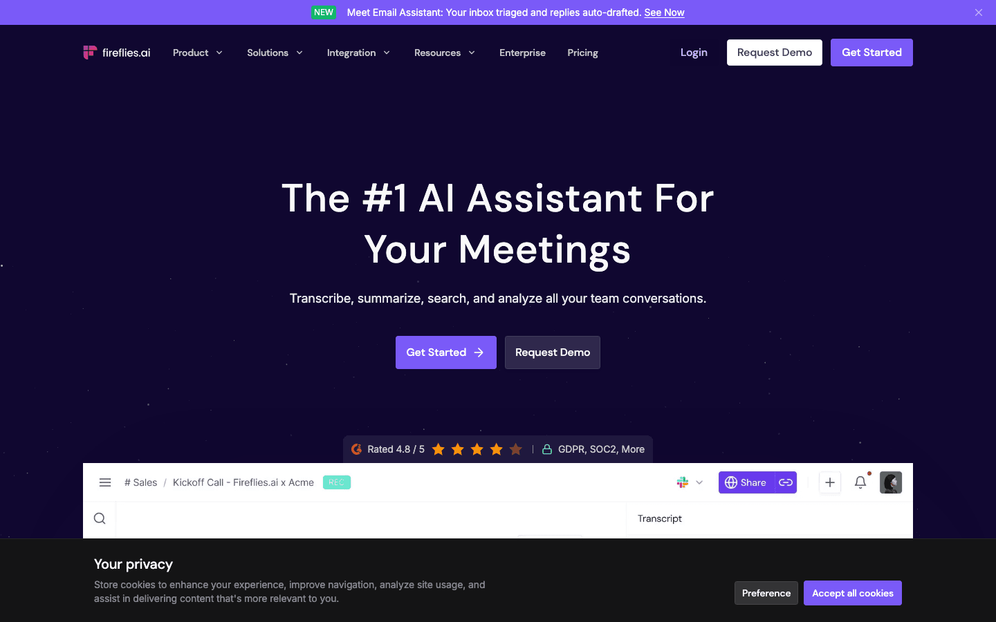 Fireflies.ai AI assistant for meetings