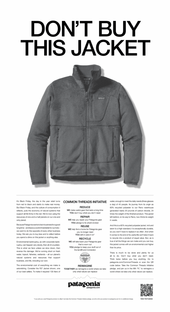 Patagonia's "Don't Buy This Jacket" campaign