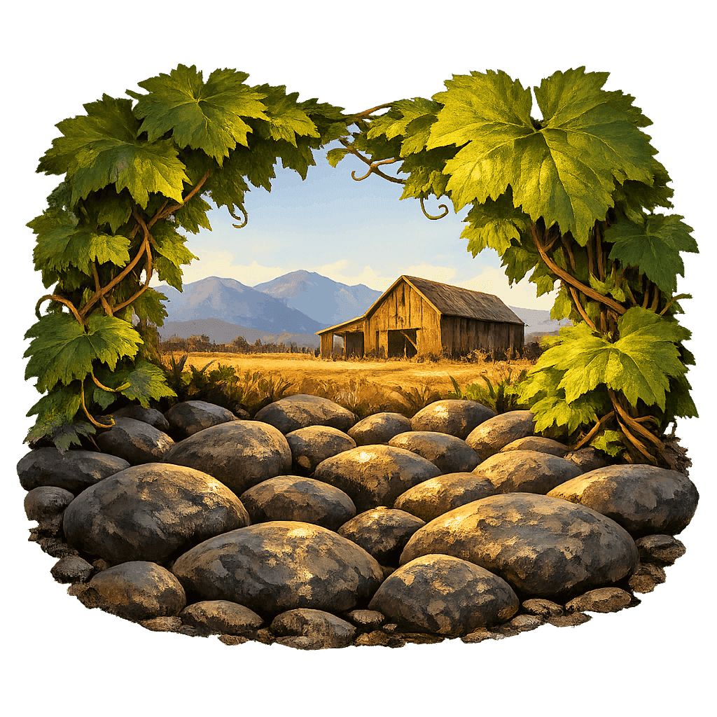 Detailed graphic of the The Rocks District wine region.