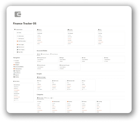 Notion Finance Tracker OS