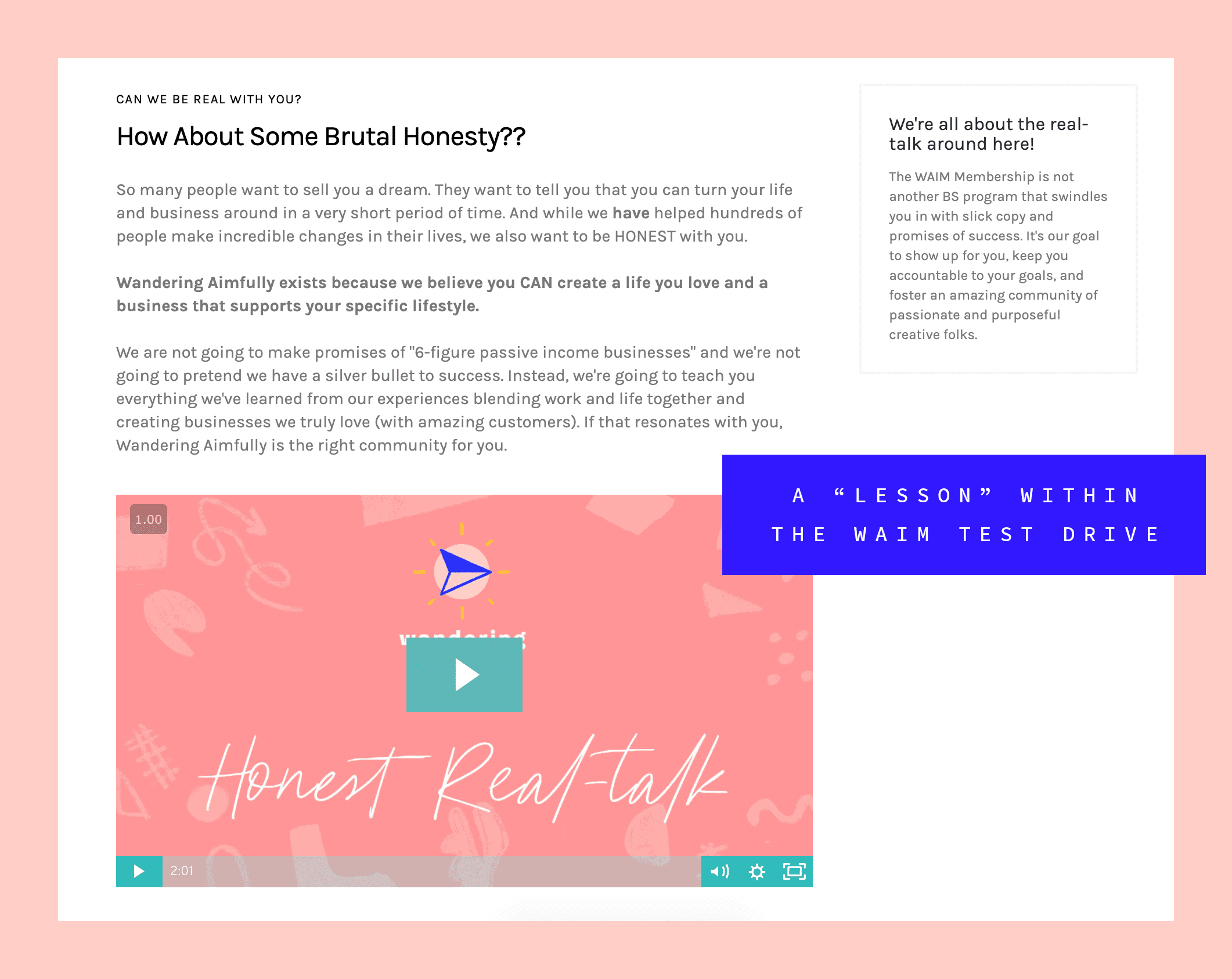 Wandering Aimfully Membership Test Drive