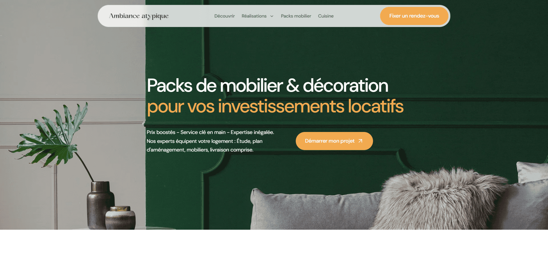 Ambiance Atypique website homepage built with Framer