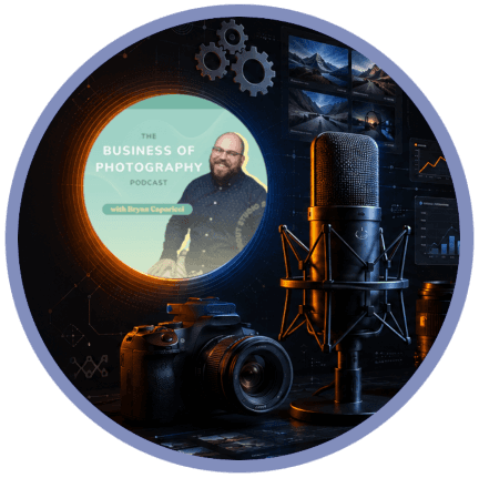 Illustration for a podcast interview with Snapizzi founder Randy dela Fuente discussing high-volume photography, workflow automation, and photography business systems.