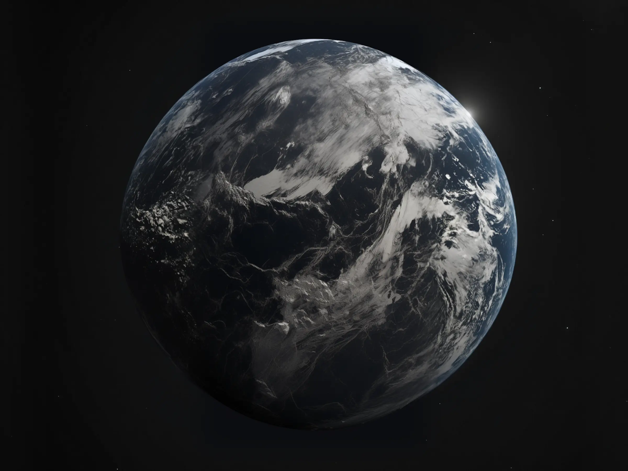 Planet Earth seen from space with light and shadow, symbolizing how life adapted to conditions on our planet.