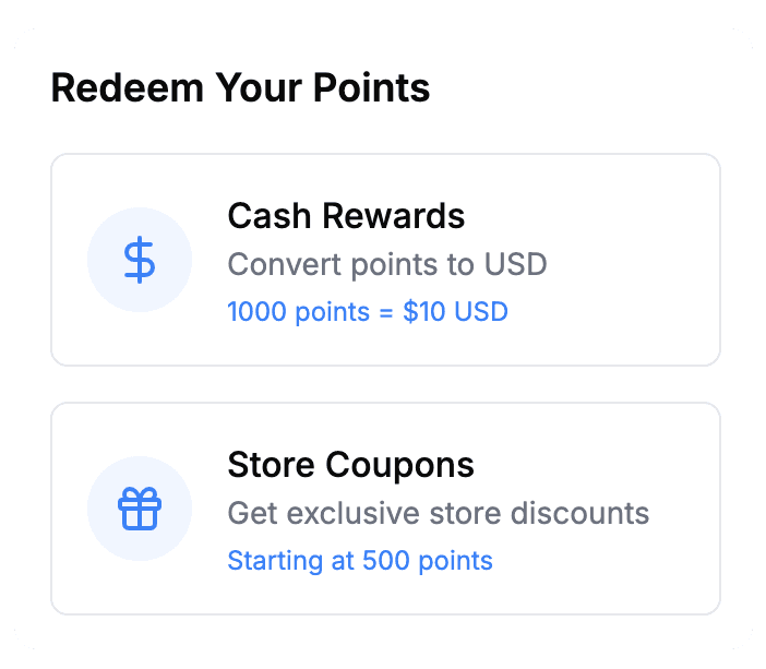 Earn rewards for shopping with XKOVA