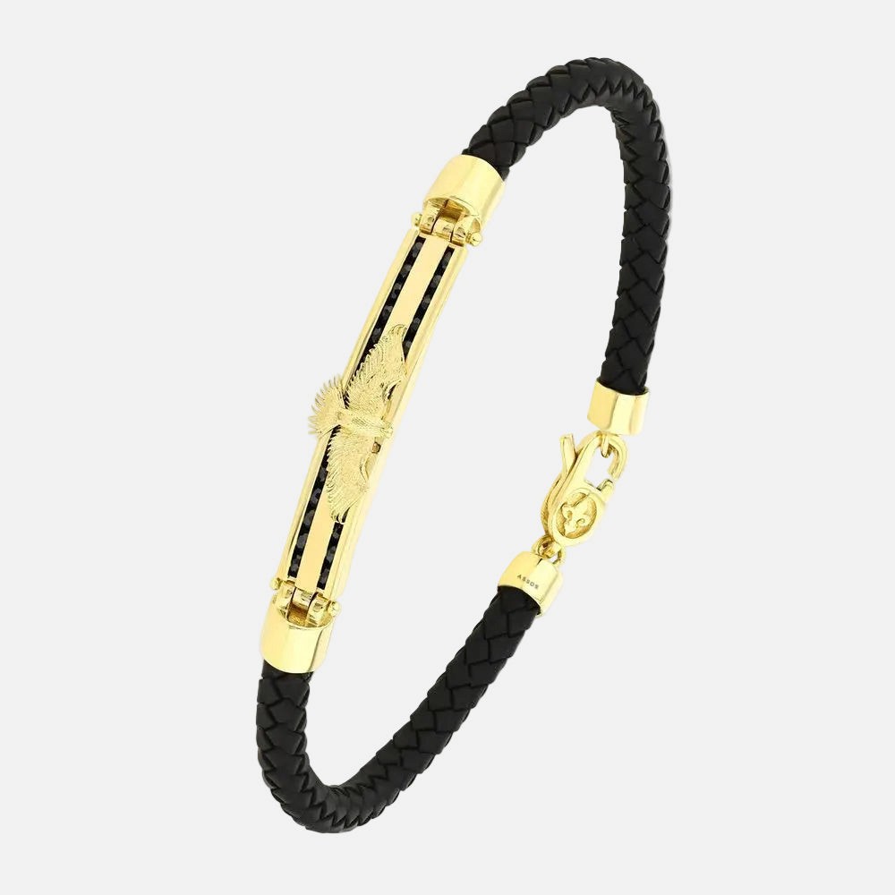 Assos Pırlanta 14 Ayar Altın Şık Tasarım Erkek Bileklik Modeli