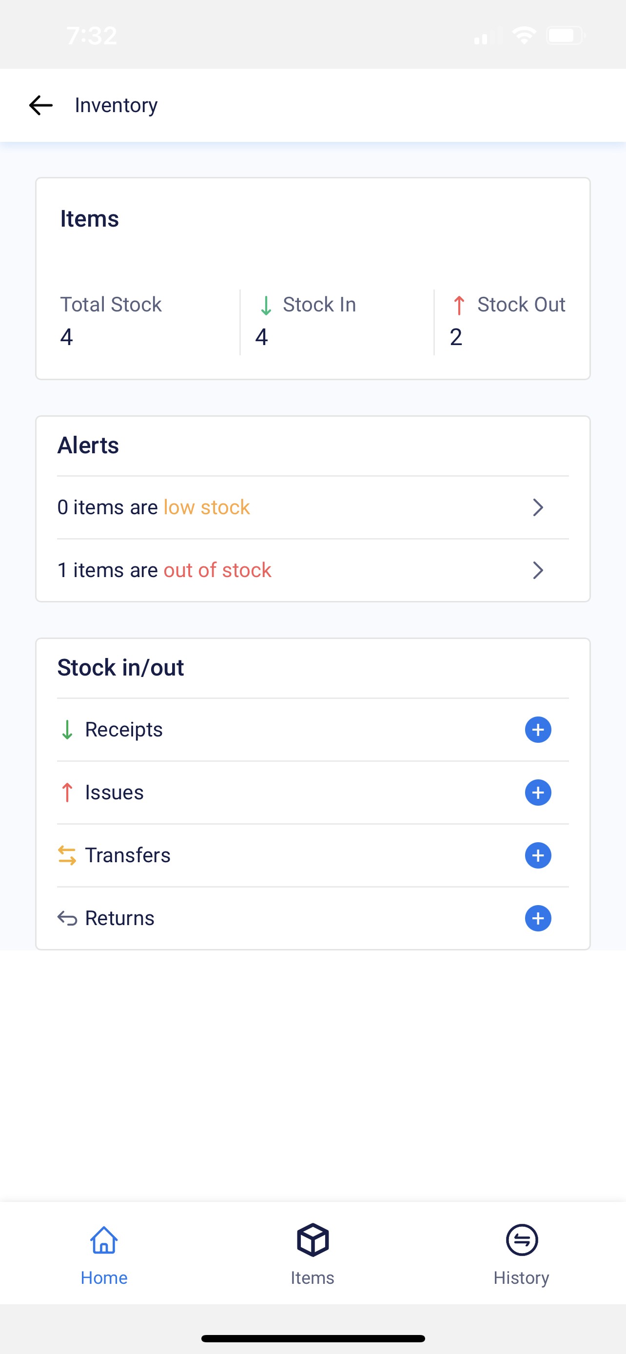 Inventory feature on TaskMapper to monitor and manage stocks for your project. Keep track of all incoming, outgoing, and transfer records of stock from the time of purchase to the item being used.