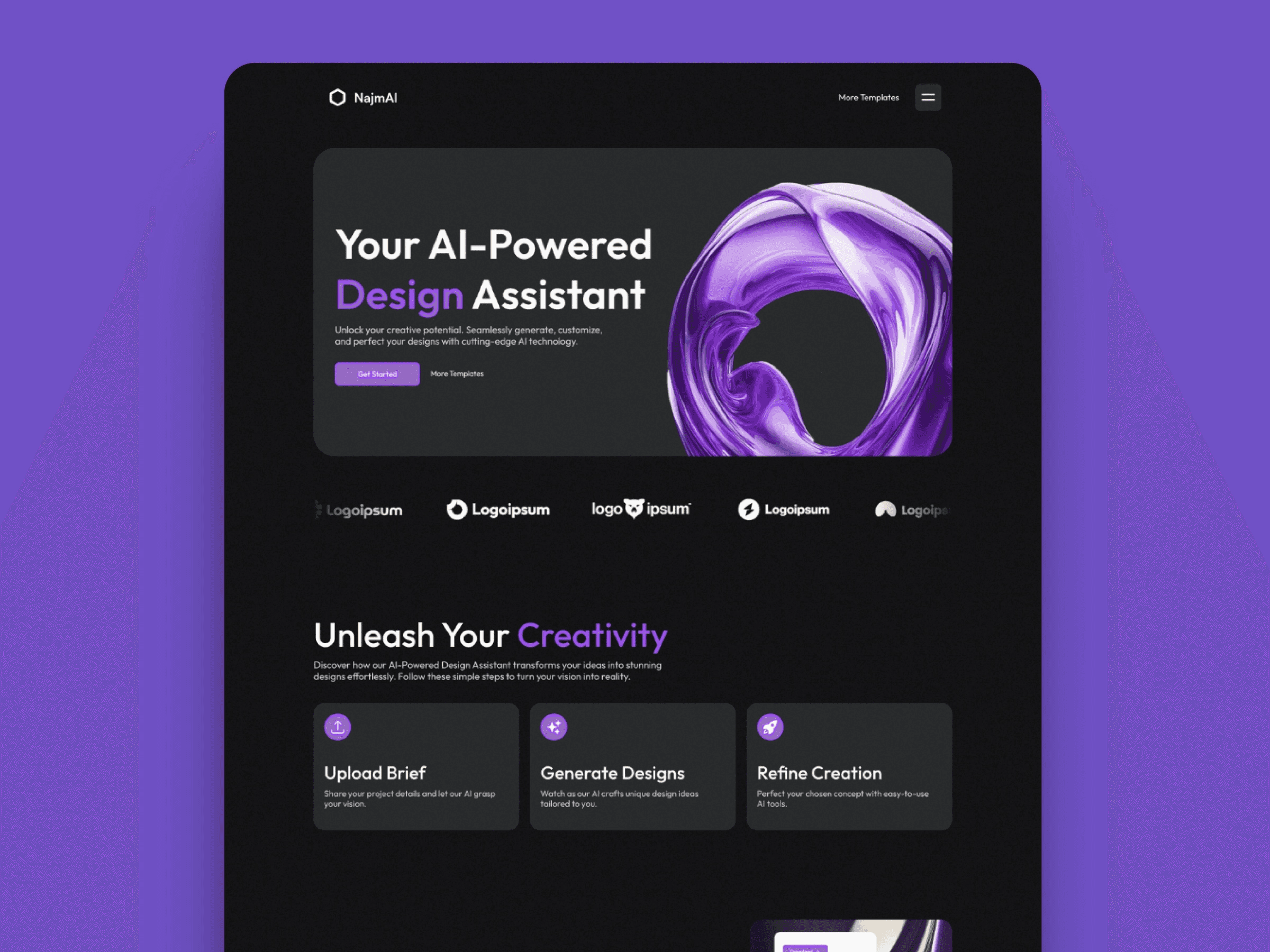 Top 13 Dark SaaS Website Templates - NajmAI