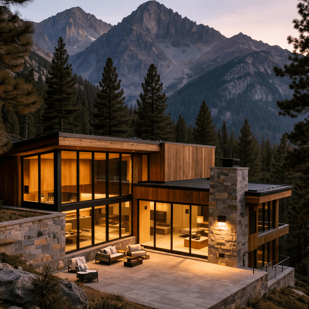 Modern house in the mountains
