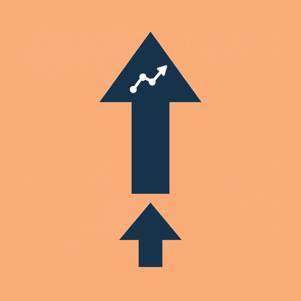 Upward arrow showing significant growth metrics and improvement - SEO Agency Austin