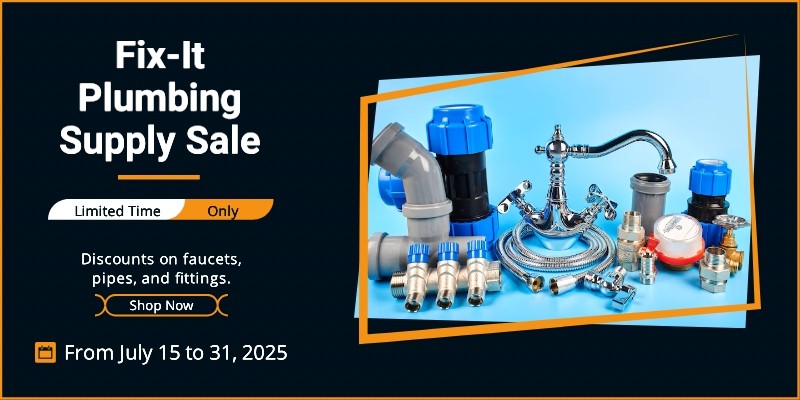 Plumbing products sale banner