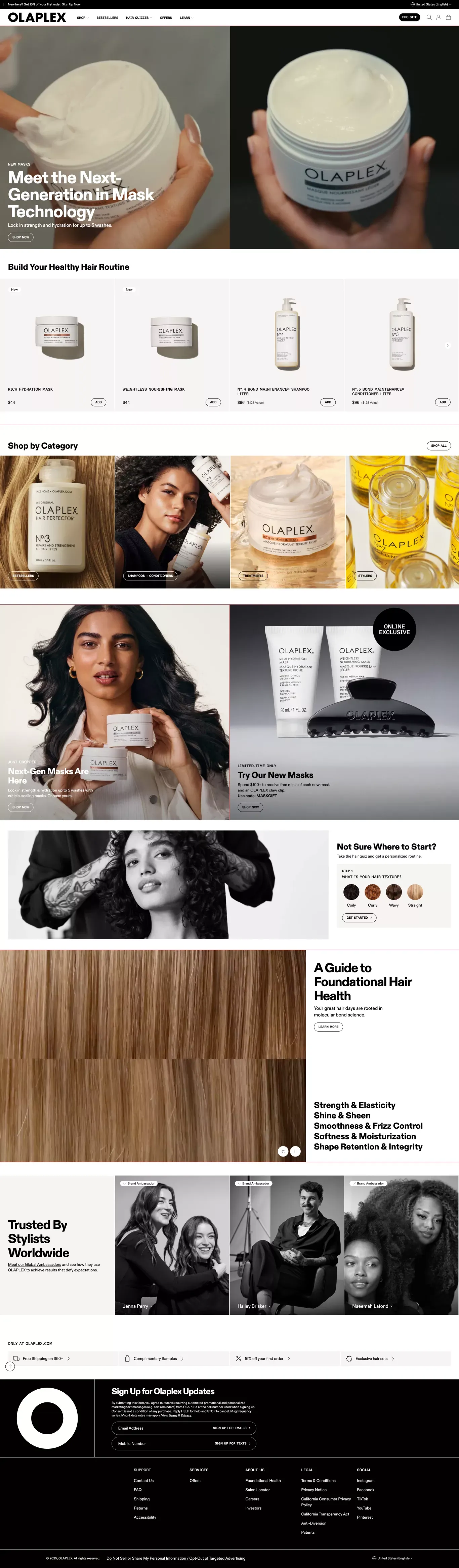 Protect & Strengthen: For Every Hair Typ ecommerce page screenshot showcasing Beauty and Ecommerce design