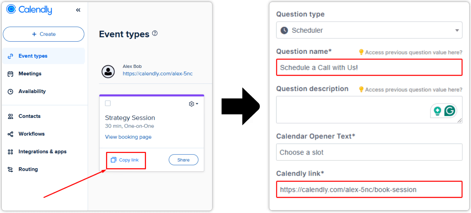 Add and Customize the Scheduler Question