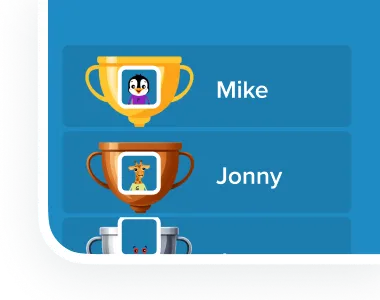 Factile leaderboard showing buzz-in queue with player names Mike and Jonny