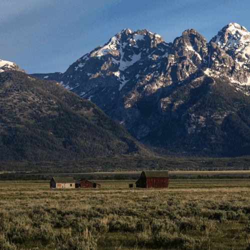 Dramatic Teton mountain landscape