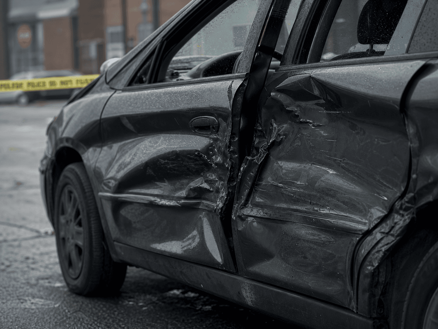 Crash scene with phone users