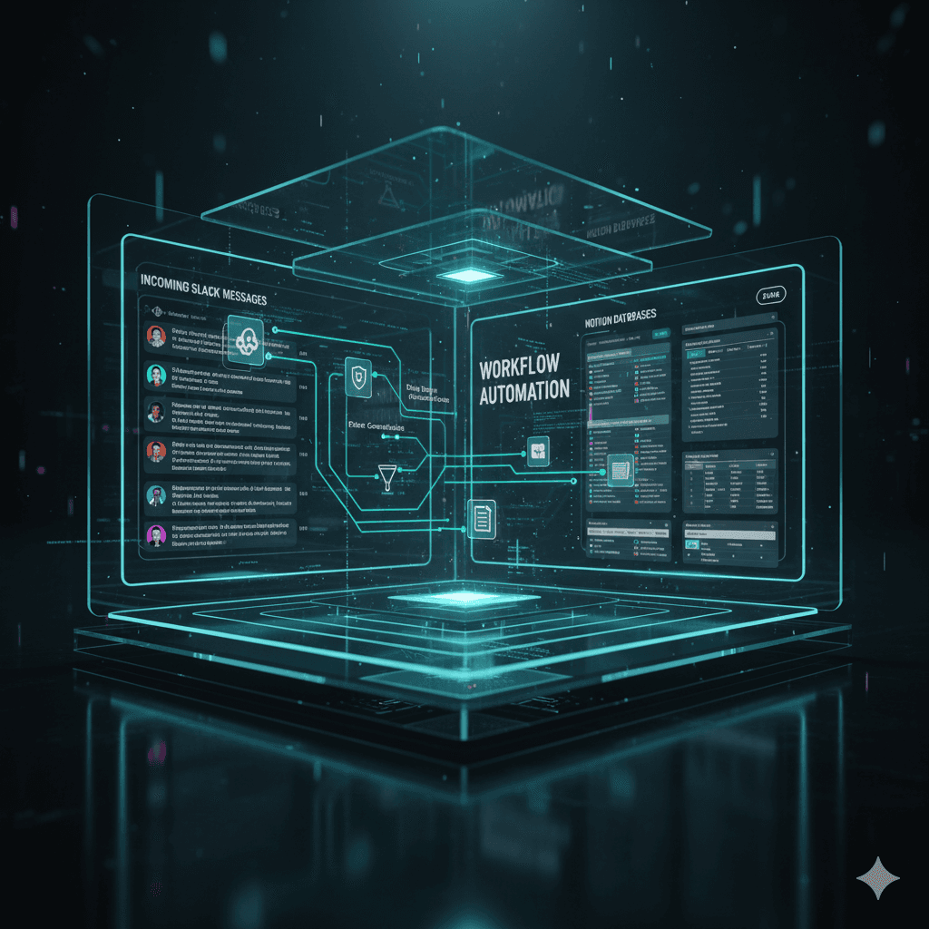 Controlled data routing dashboard representing precise Slack–Notion automation rules.