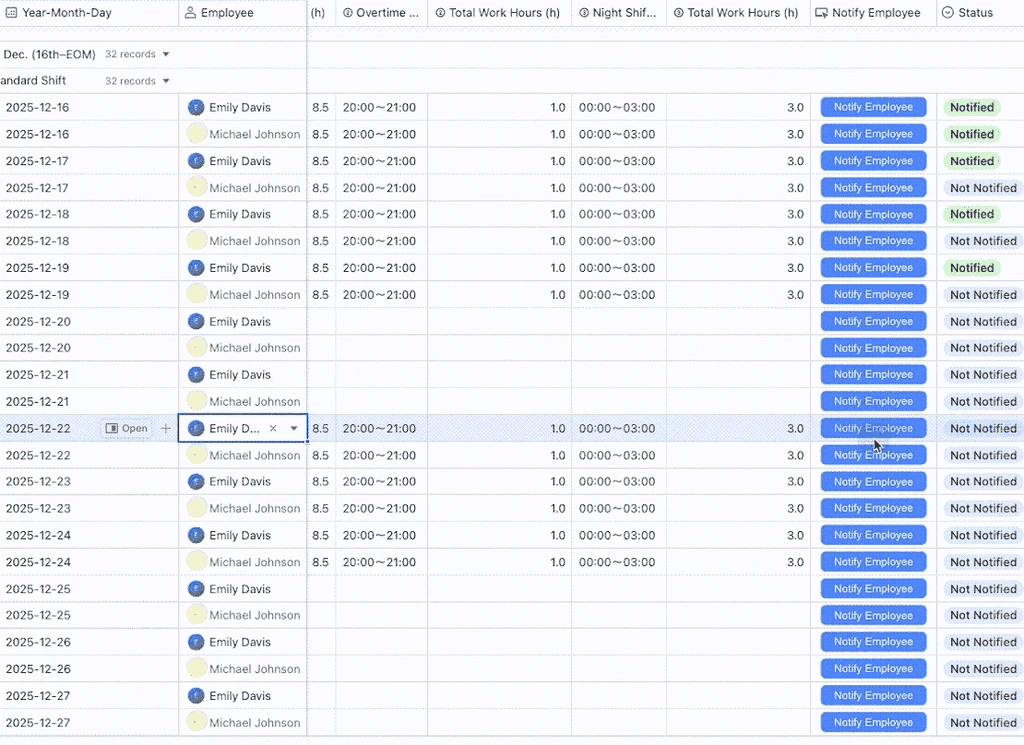 Effortless payroll calculation & instant updates