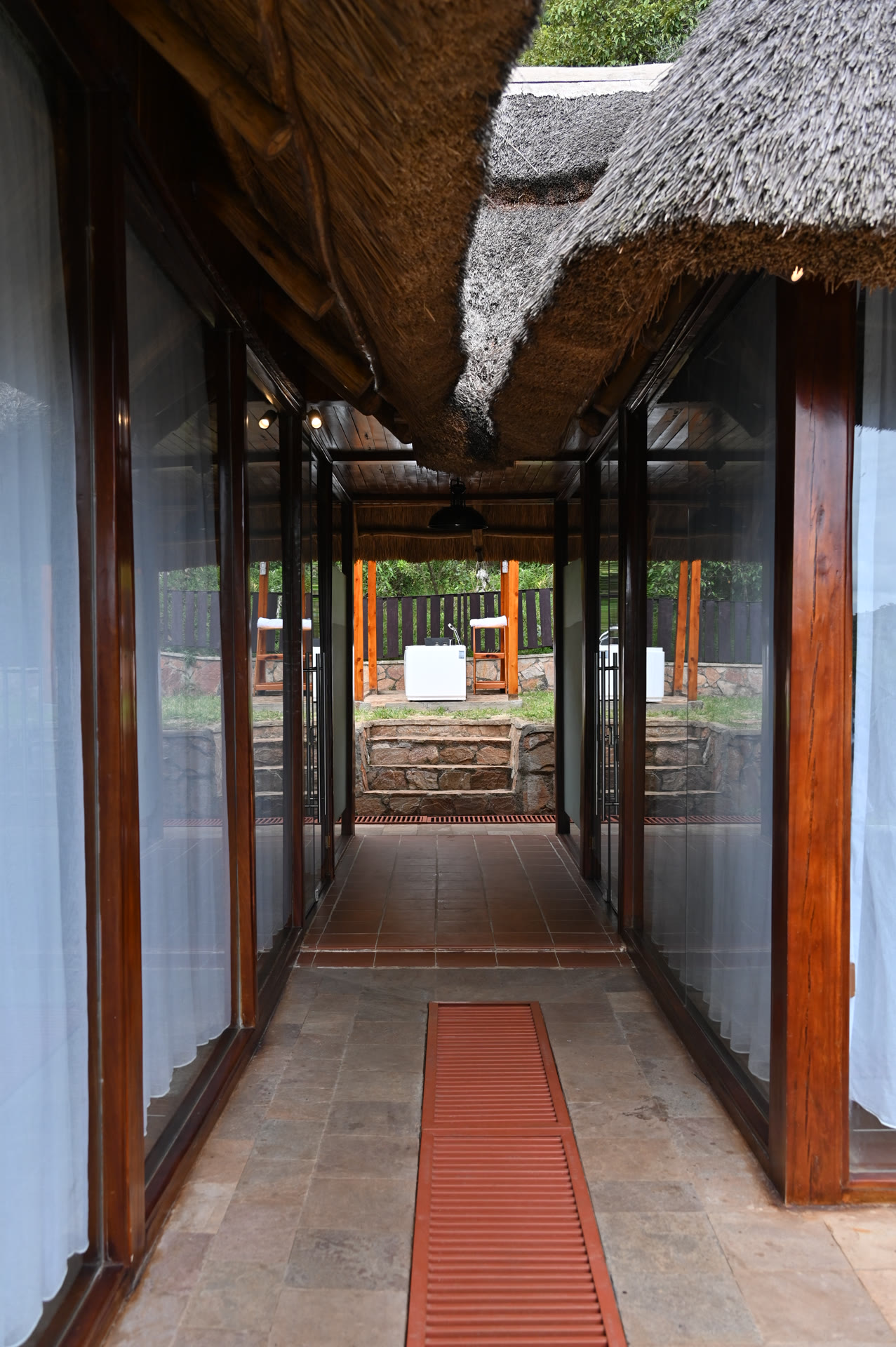 Covered walkway at the retreat
