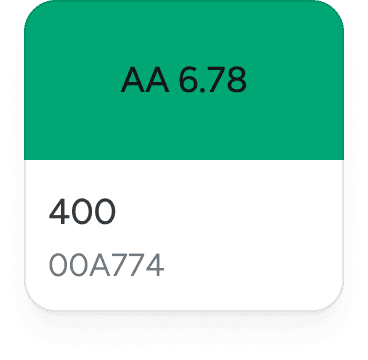Green KOMPAN design system colour token with contrast ratio 6.78