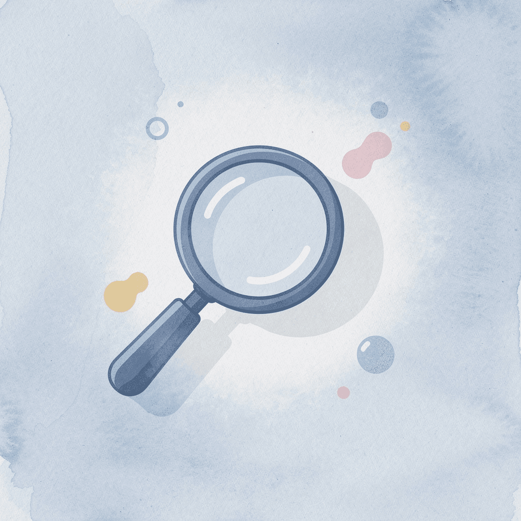 Magnifying glass icon representing curriculum gap identification