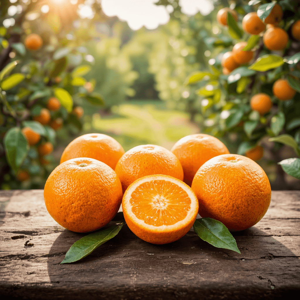 product photography of a group of oranges, fresh fruit for consumption
