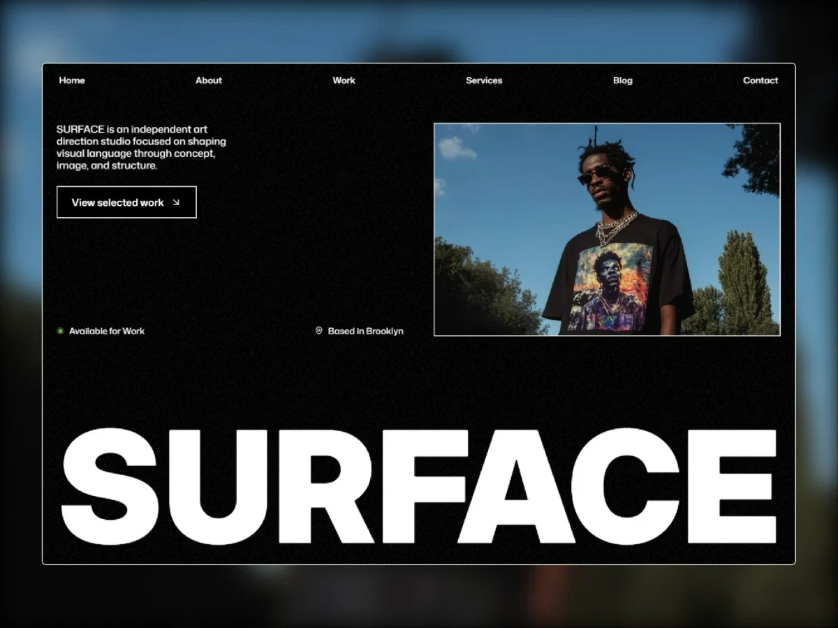 Hero section preview of the Surface premium Framer template.