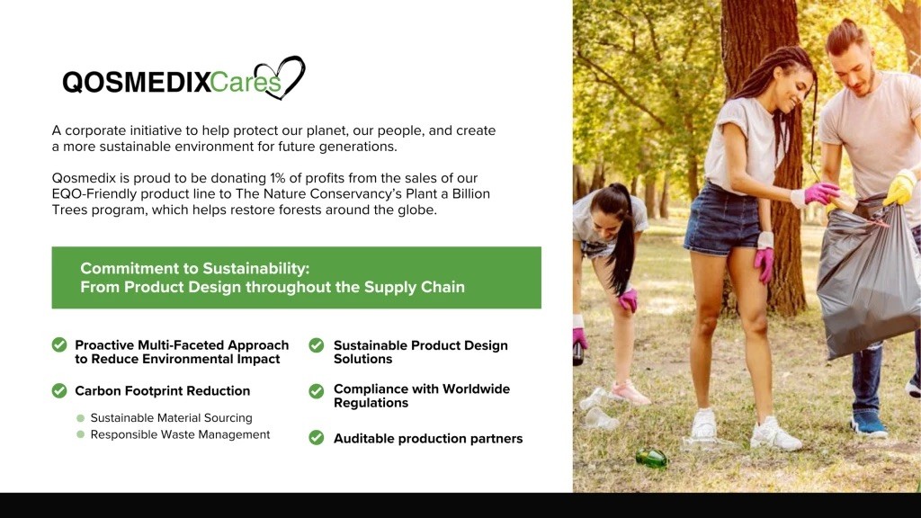 Qosmedix, Sustainability positioning