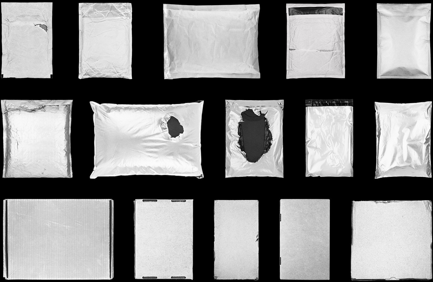 Delivery packaging bundle mockups preview