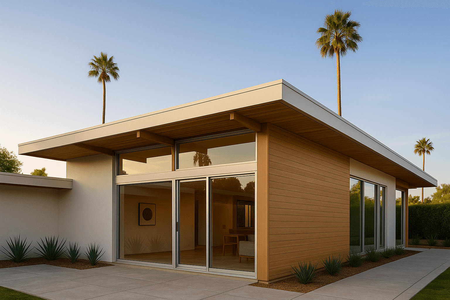 Mid-Century Modern House-view of back right side
