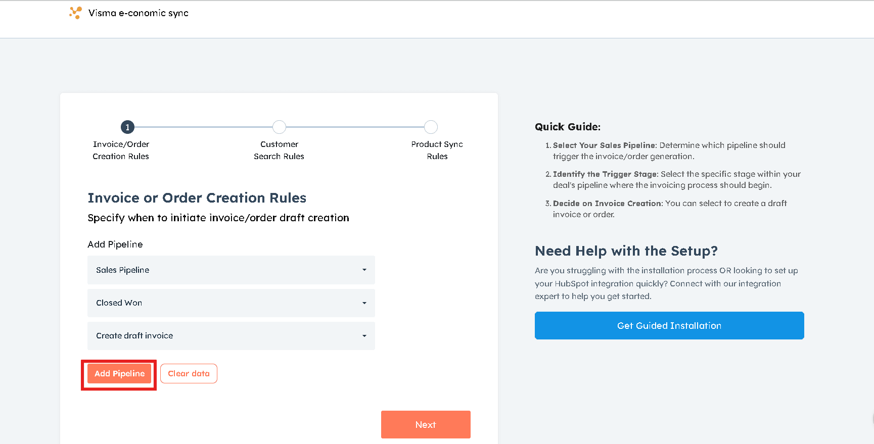 Invoice/Order Sync Rules