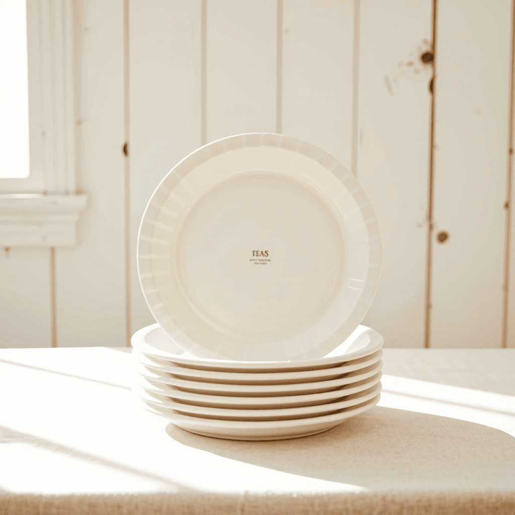product photography of set of disposable plates