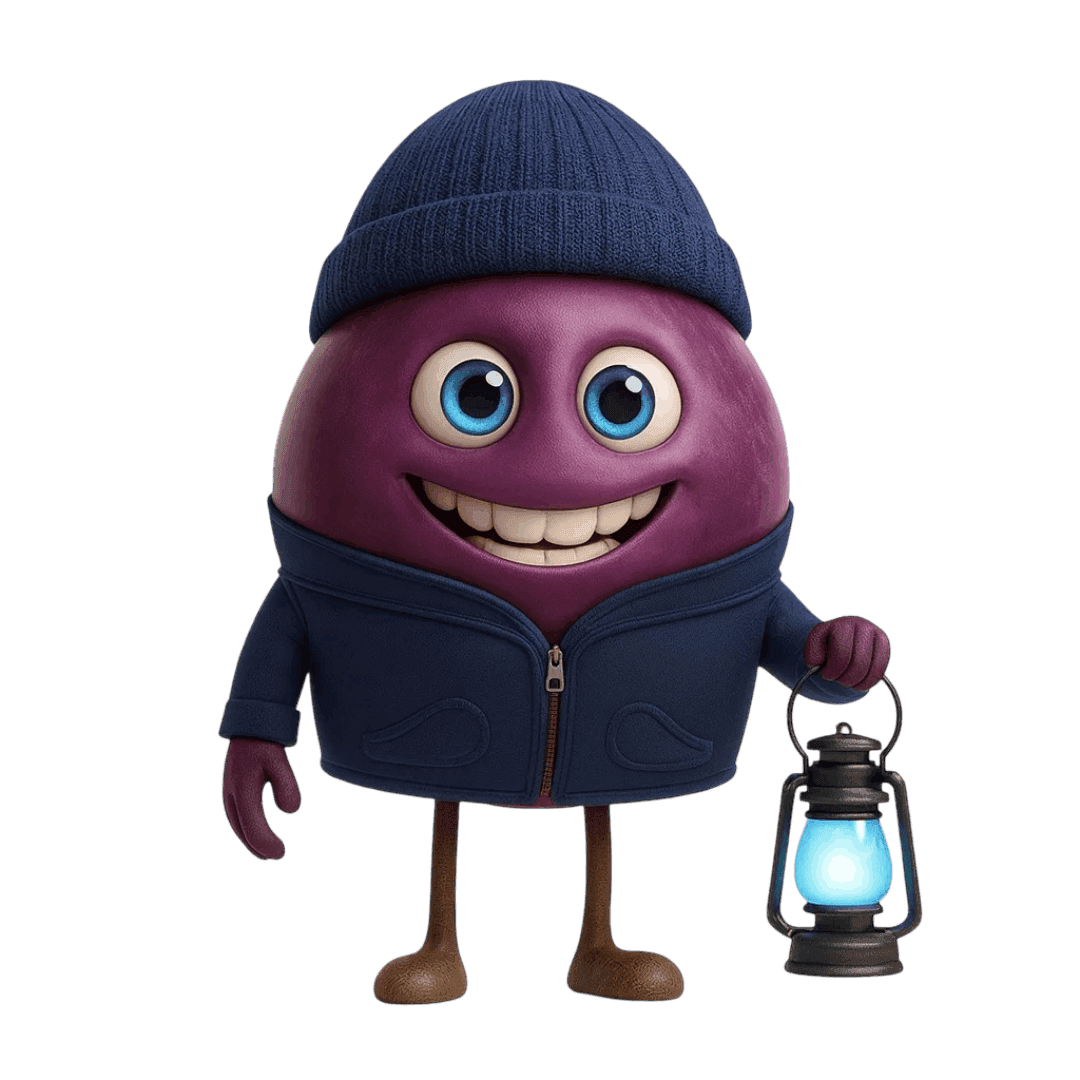 Blaufränkisch grape berry illustration for wine education.