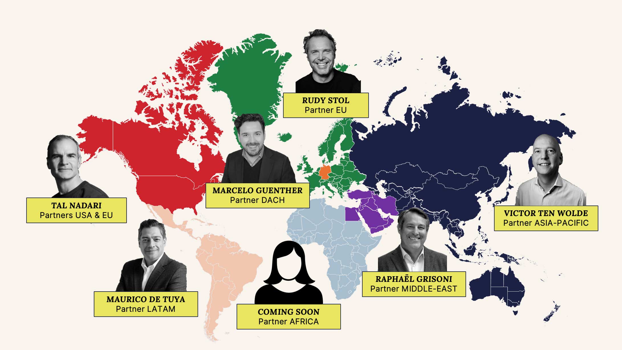 Map of the world with Russel & Stellar partner locations