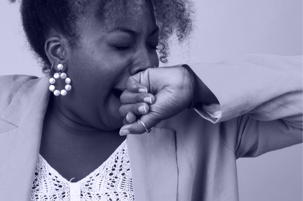 Yawning work jacket woman earrings overweight