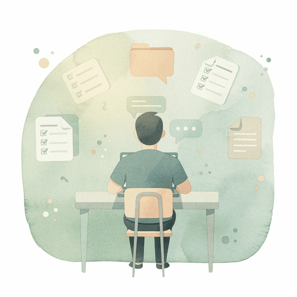 Developer writing VBA code at a desk with floating Excel interface elements