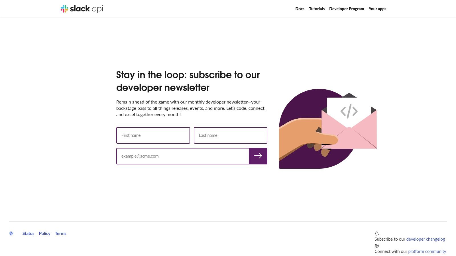 Slack, Slack Developer Newsletter