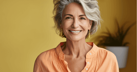 Smiling middle aged lady