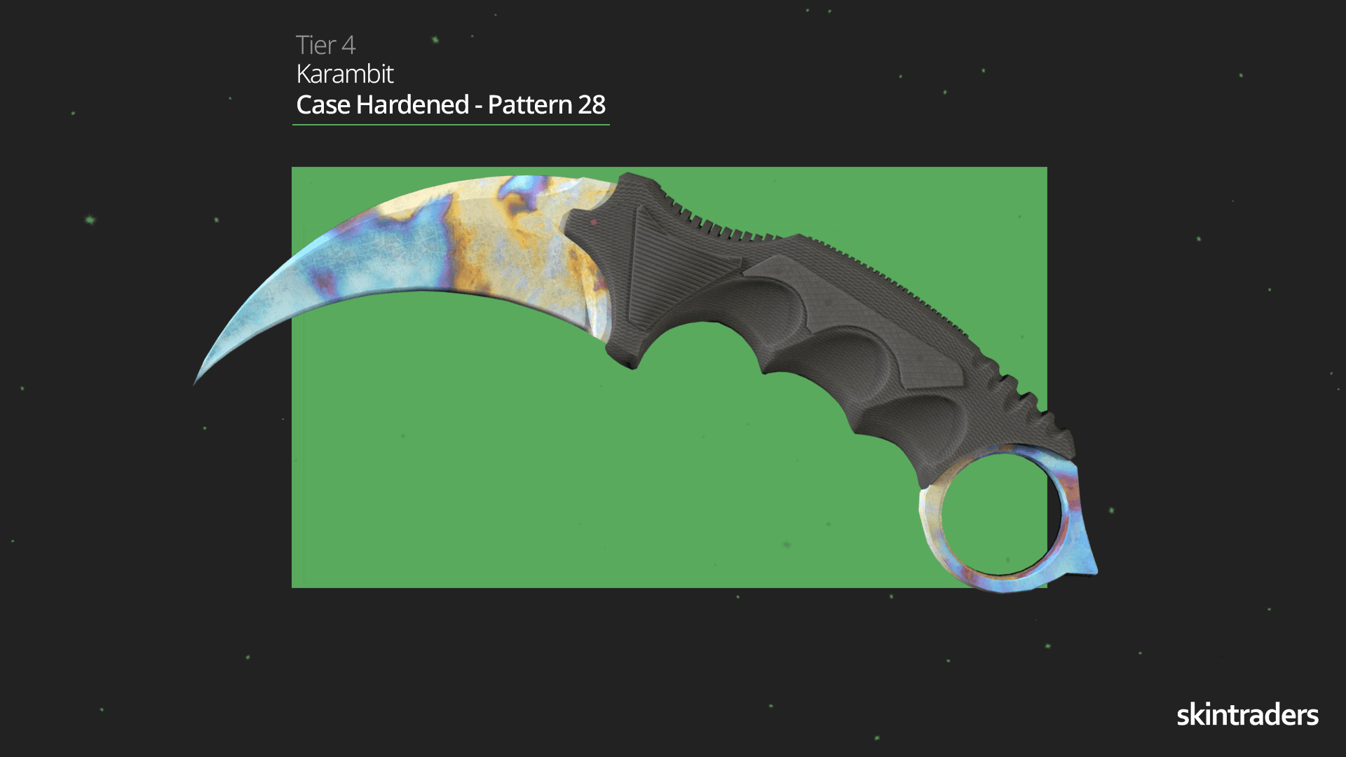 Karambit Case Hardened Pattern 28 Tier 4 Example