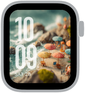 tiny worlds Apple Watch face preview 5 featuring summer.
