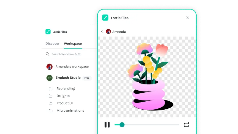 Access your team's private animations and insert them directly on Framer