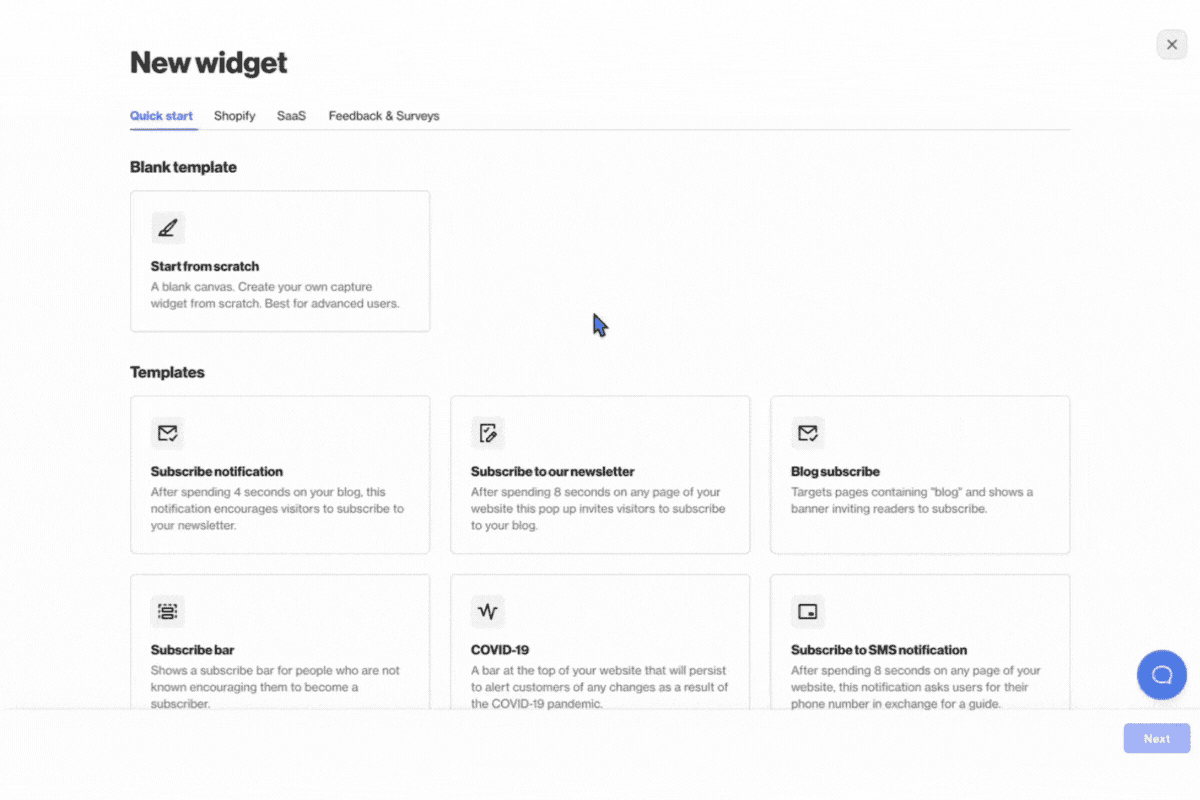 Lead capture widgets