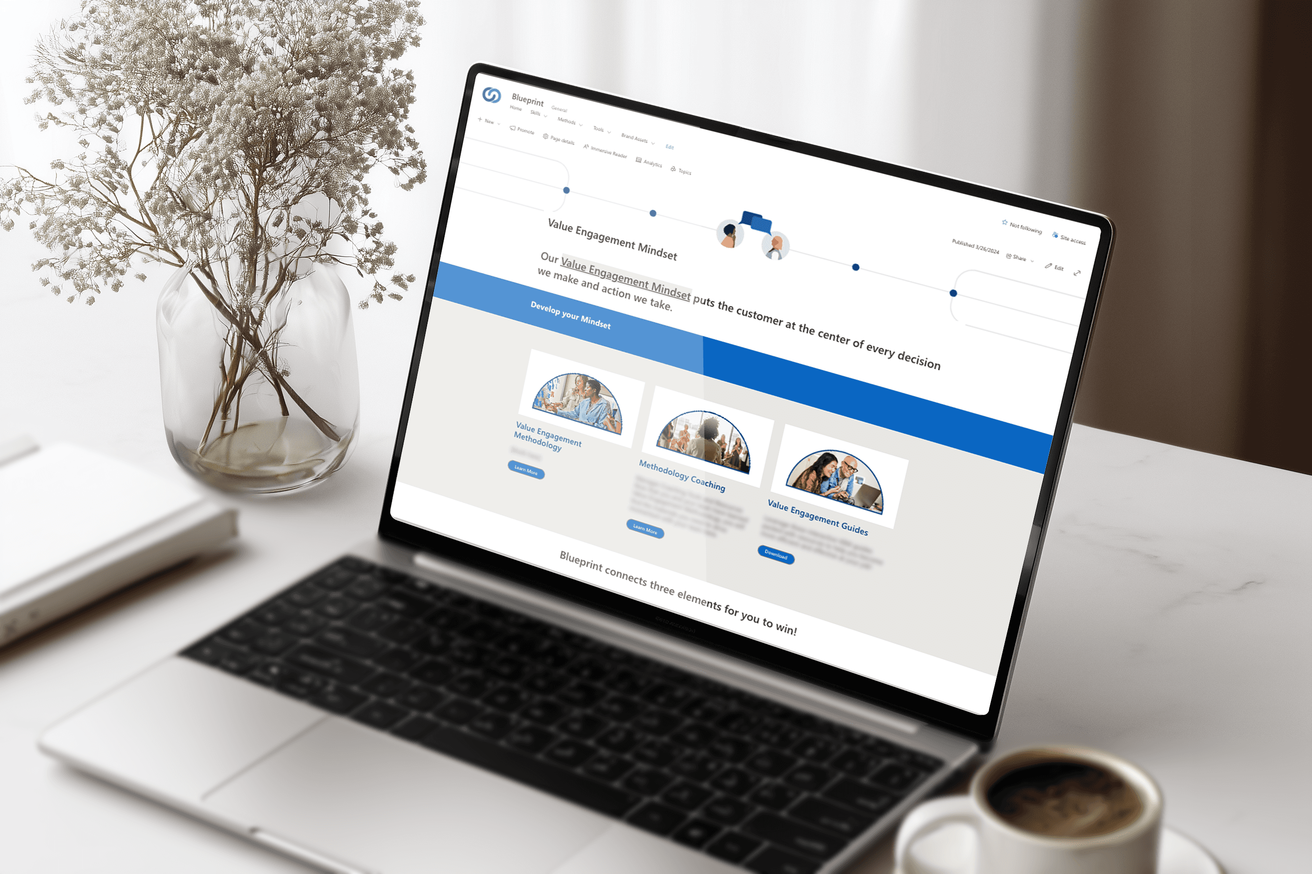 A mockup of an iPhone placed on a chair's back