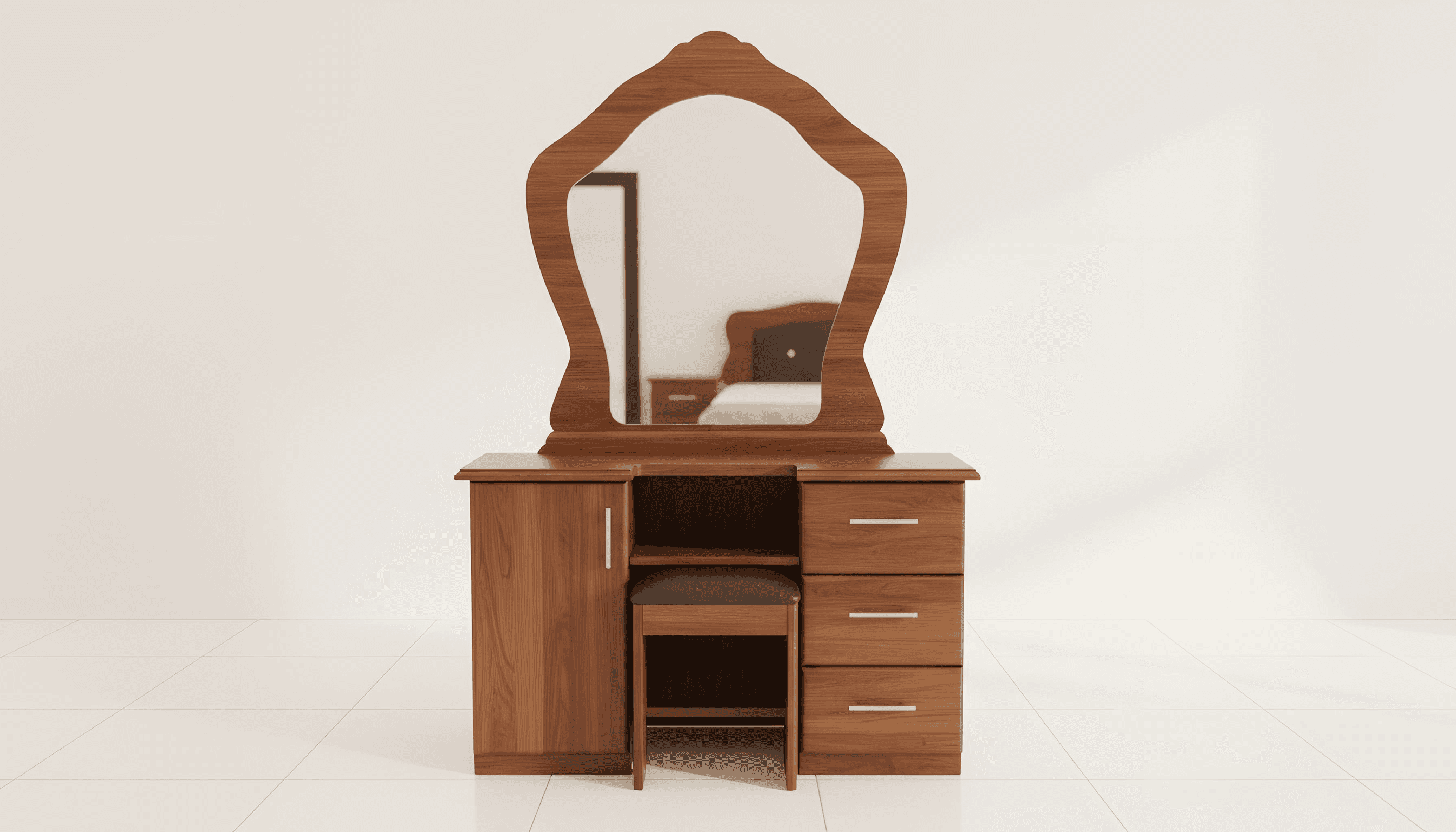 a gray couch with a wooden base on a gray background